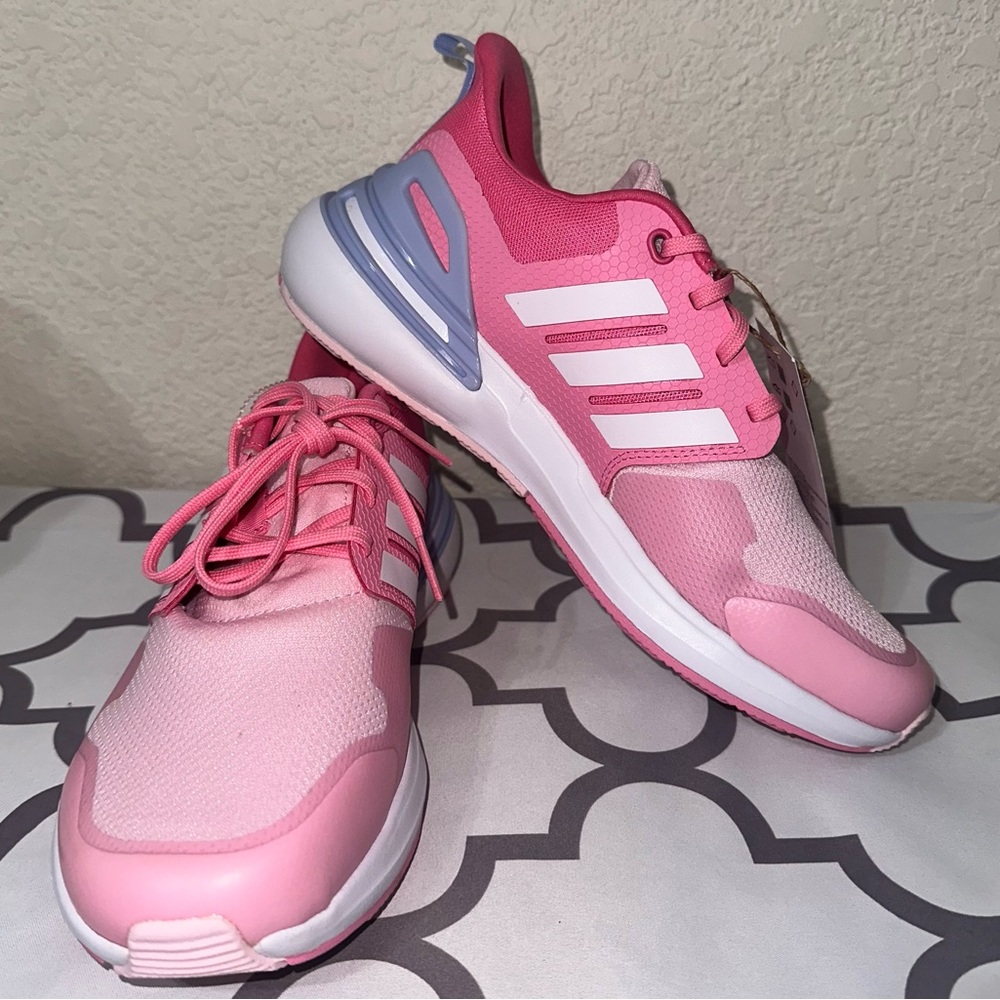 adidas Unisex-Women Rapidasport Running Shoe Pink/Purple/White -5.5